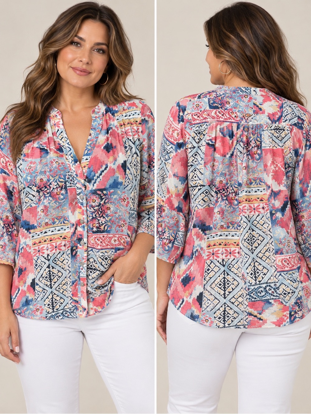 Alfred Dunner, 100% cotton button up.
